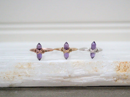 Crest Ring - Amethyst | Boho Gemstone Ring