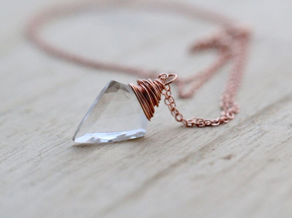 Arrow Necklace | Faceted Quartz Pendant