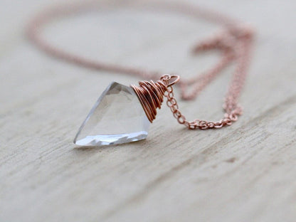 Arrow Necklace | Faceted Quartz Pendant