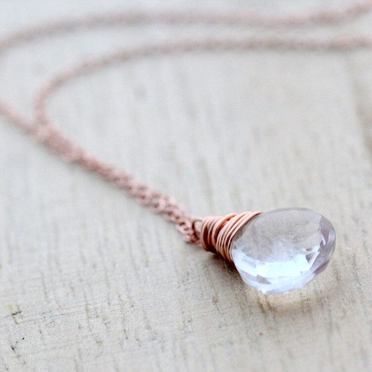 Vow Necklace | Crystal Quartz Rose Gold Necklace