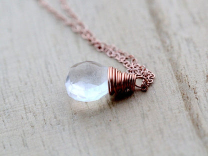 Vow Necklace | Crystal Quartz Rose Gold Necklace