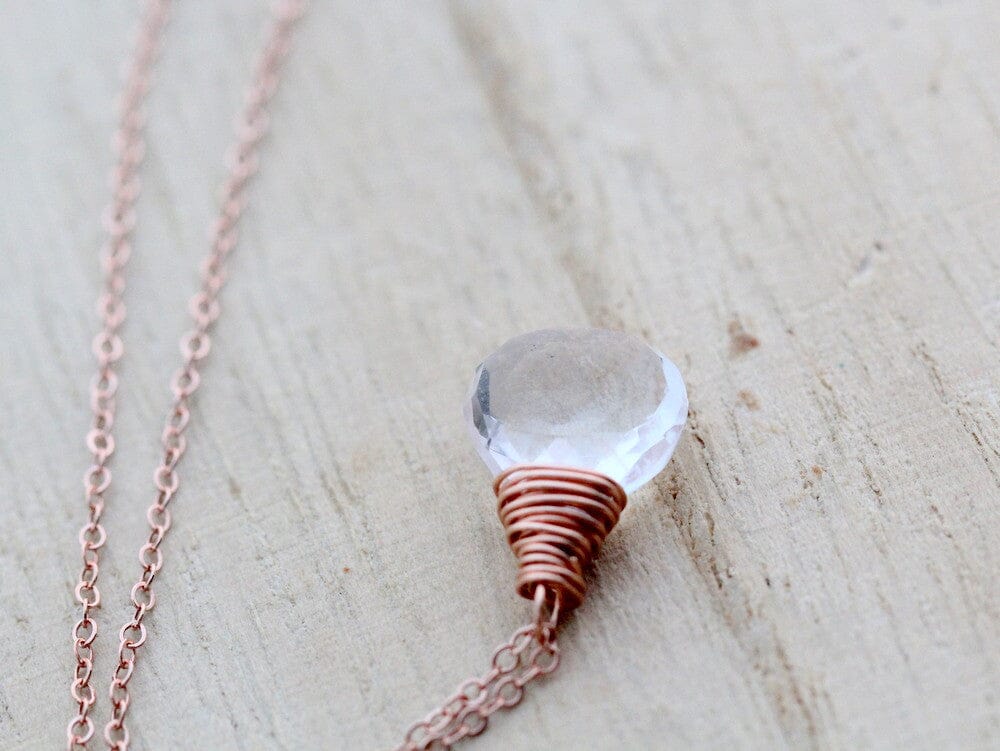 Vow Necklace | Crystal Quartz Rose Gold Necklace
