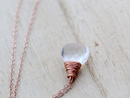 Vow Necklace | Crystal Quartz Rose Gold Necklace