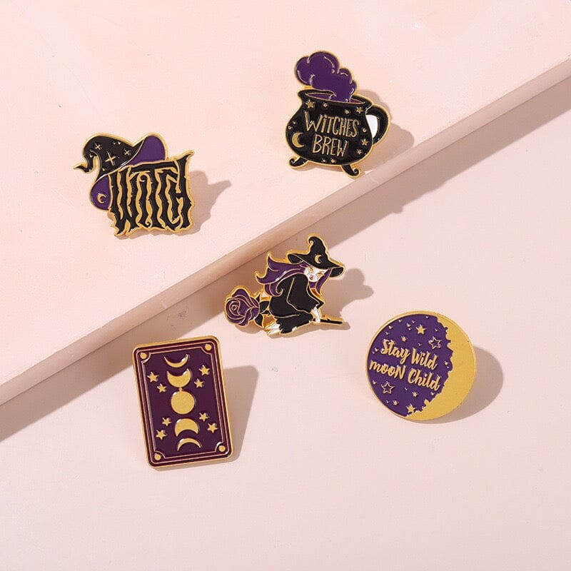 Gold Dust Witchy Enamel Pin Set