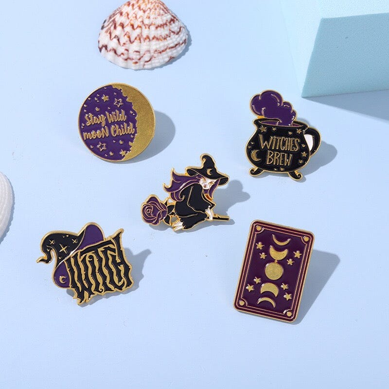 Gold Dust Witchy Enamel Pin Set