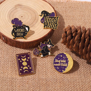 Gold Dust Witchy Enamel Pin Set