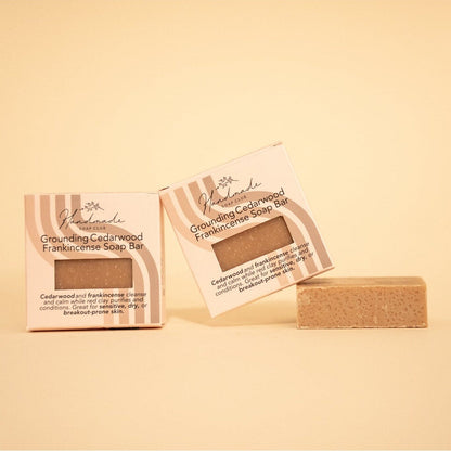 Grounding Cedarwood Frankincense Soap Bar | Earthy Essential Oil Soap