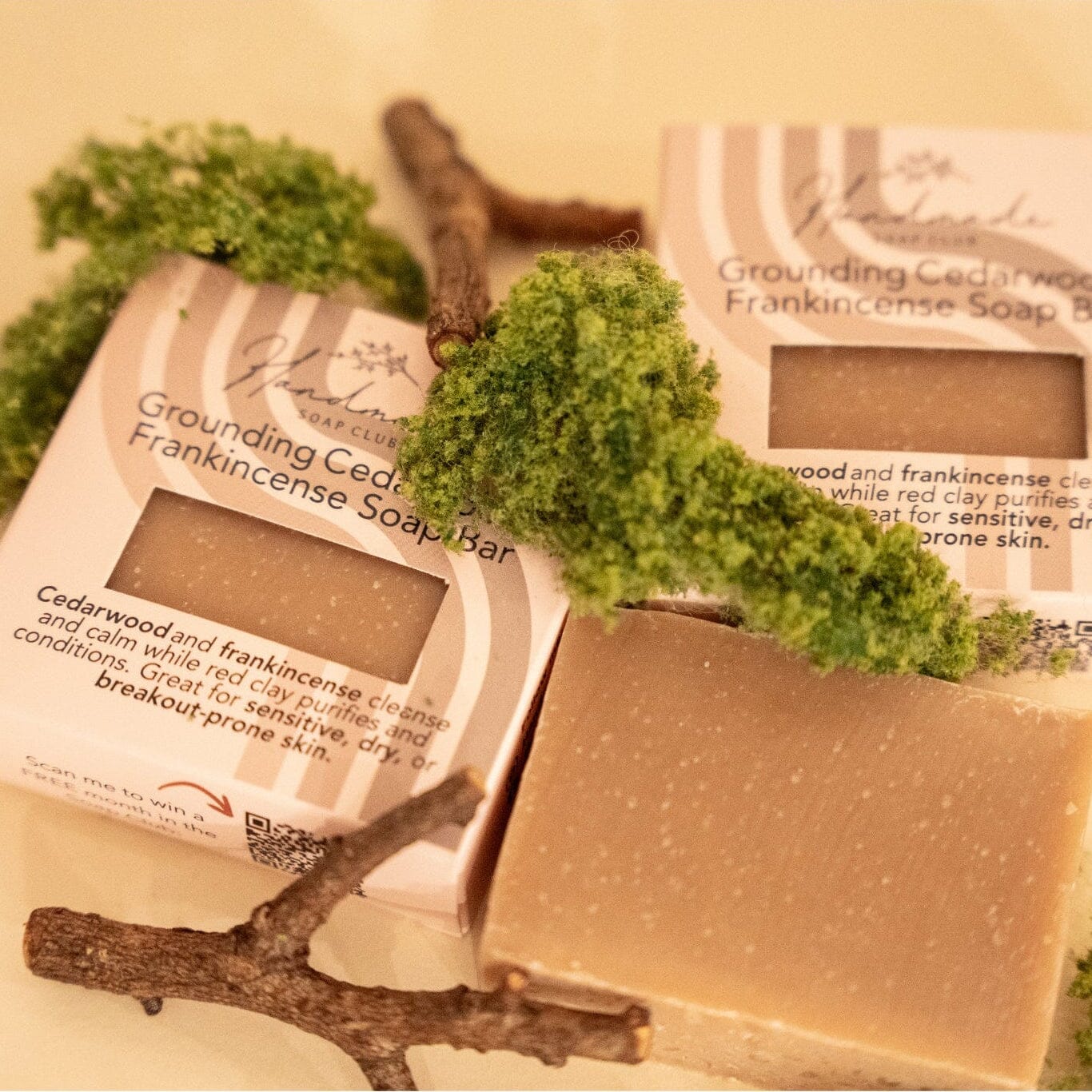 Grounding Cedarwood Frankincense Soap Bar | Earthy Essential Oil Soap