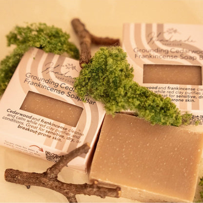 Grounding Cedarwood Frankincense Soap Bar | Earthy Essential Oil Soap