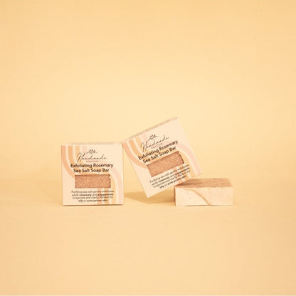 Exfoliating Rosemary Sea Salt Soap Bar | Mineral Exfoliating Soap