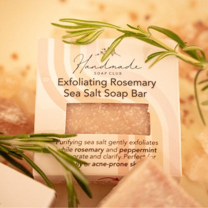 Exfoliating Rosemary Sea Salt Soap Bar | Mineral Exfoliating Soap
