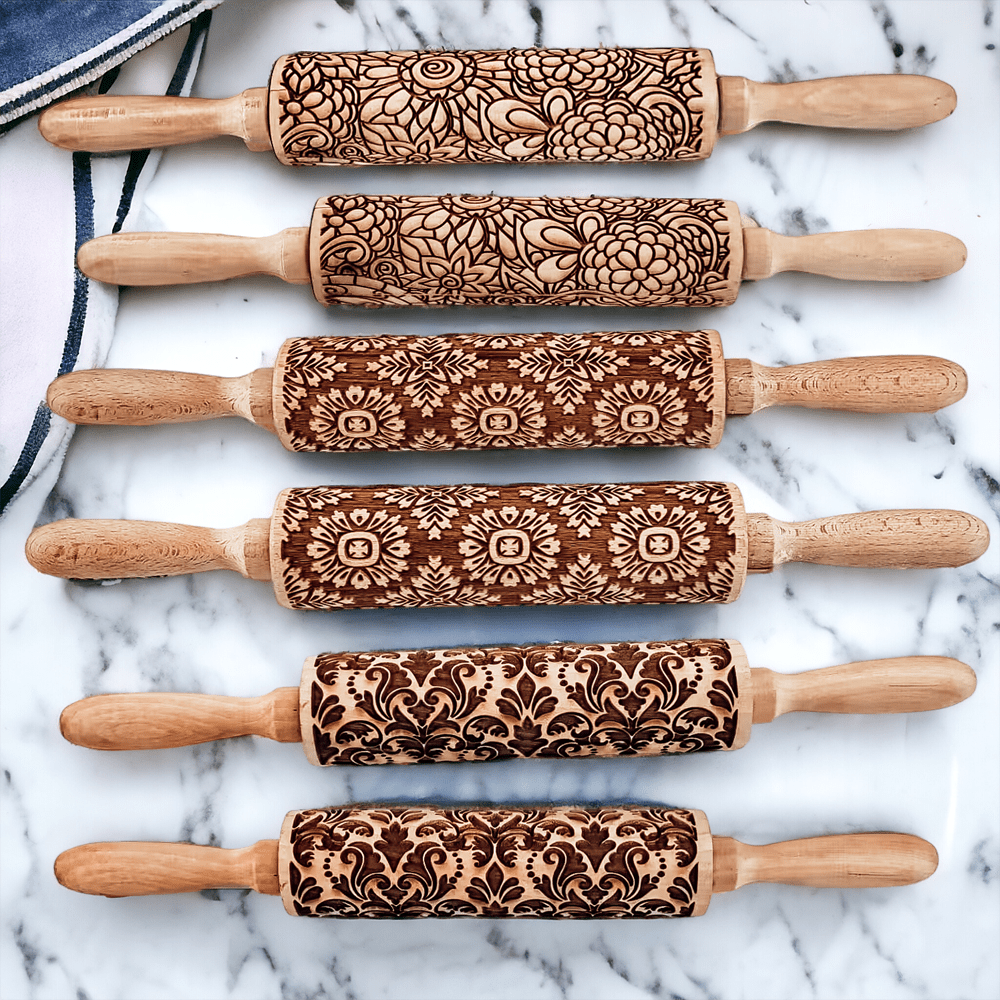 Rolling Pins - Box Style | Engraved Wooden Baking Roller