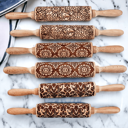 Rolling Pins - Box Style | Engraved Wooden Baking Roller
