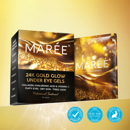 24K Gold Under Eye Patches - Hydrating & Brightening Eye Gels