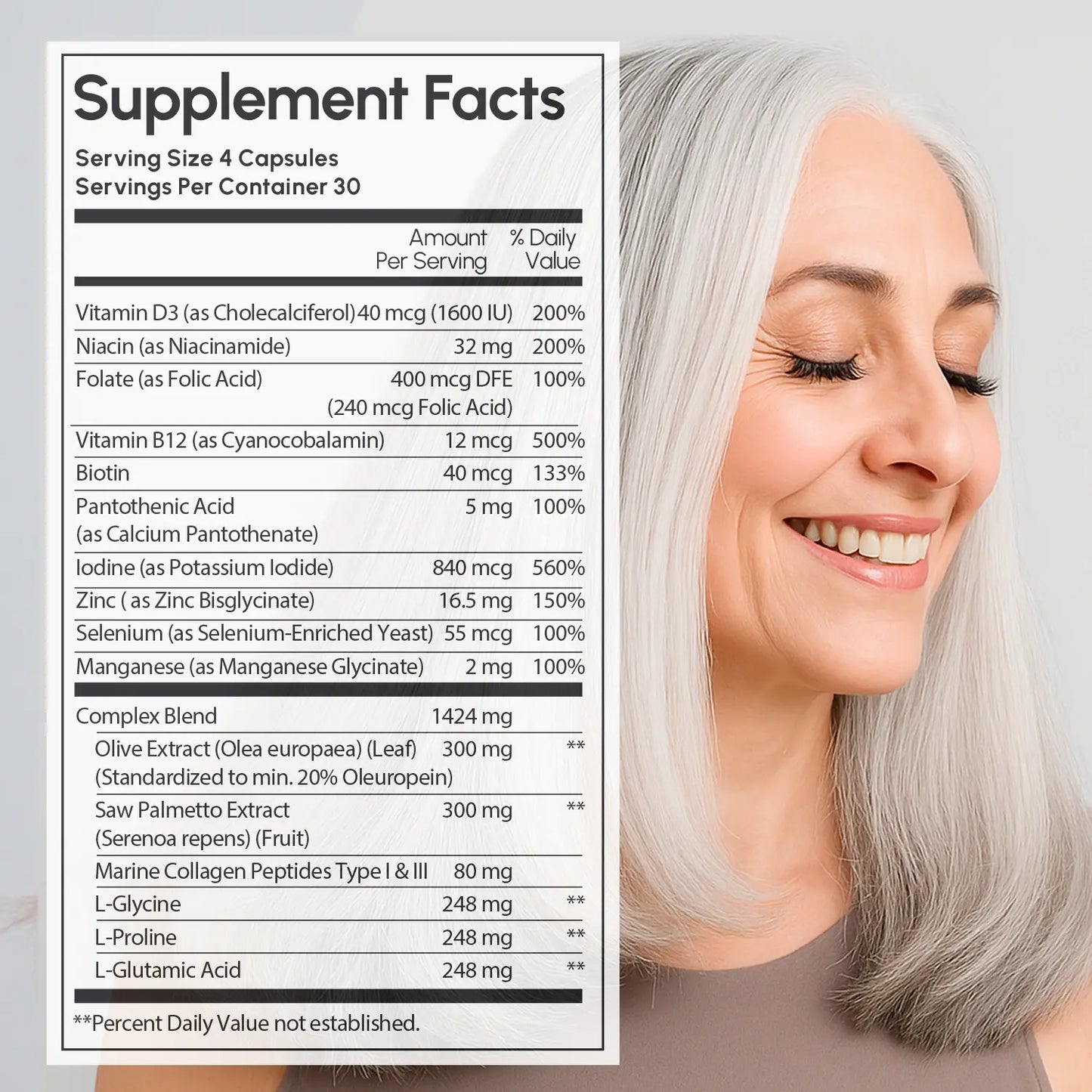 Biotin & Collagen Hair Growth Complex - Hair Vitamin Capsules