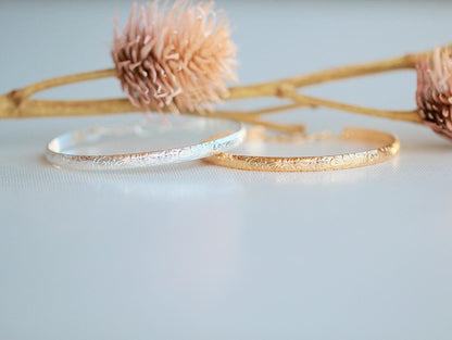 Blossom Floral Bangle | Engraved Floral Bracelet