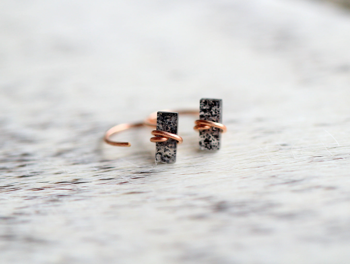 Black Sunstone Hug Hoops | Minimalist Gemstone Earrings