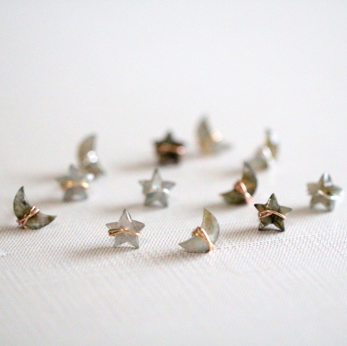 Moonbeam & Stardust Studs - Labradorite | Celestial Gemstone Earrings