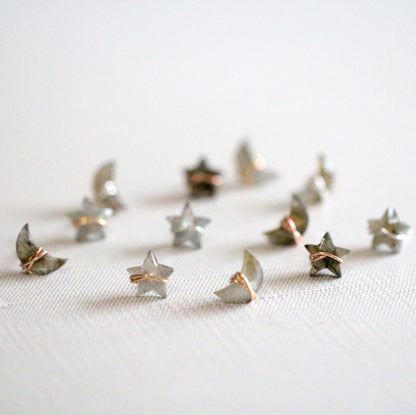 Moonbeam & Stardust Studs - Labradorite | Celestial Gemstone Earrings