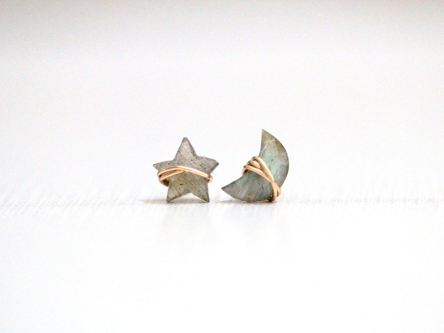 Moonbeam & Stardust Studs - Labradorite | Celestial Gemstone Earrings