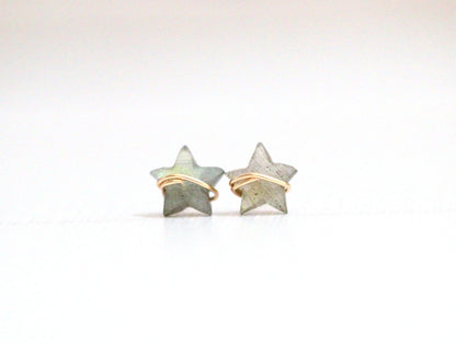 Moonbeam & Stardust Studs - Labradorite | Celestial Gemstone Earrings