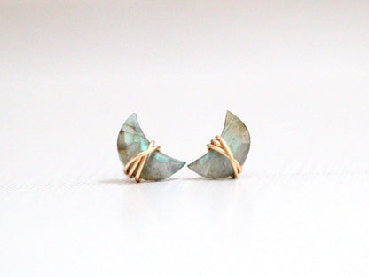 Moonbeam & Stardust Studs - Labradorite | Celestial Gemstone Earrings