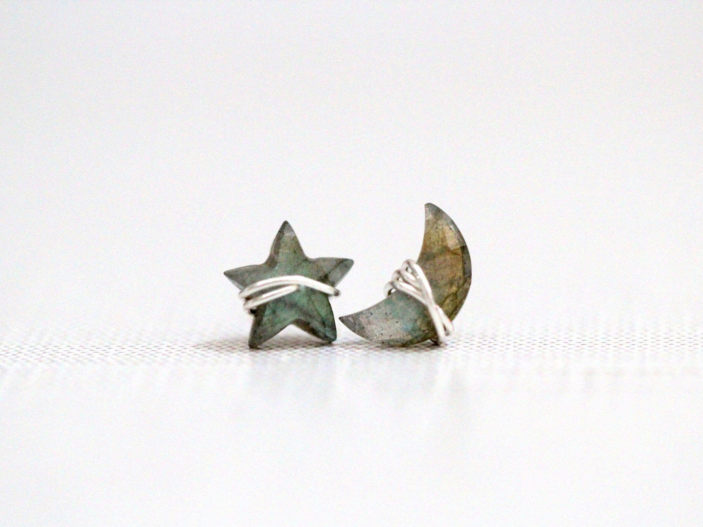 Moonbeam & Stardust Studs - Labradorite | Celestial Gemstone Earrings