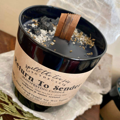 Return To Sender Intention Candle | Protection & Energy Clearing Soy Wax Candle - Spirit Nest