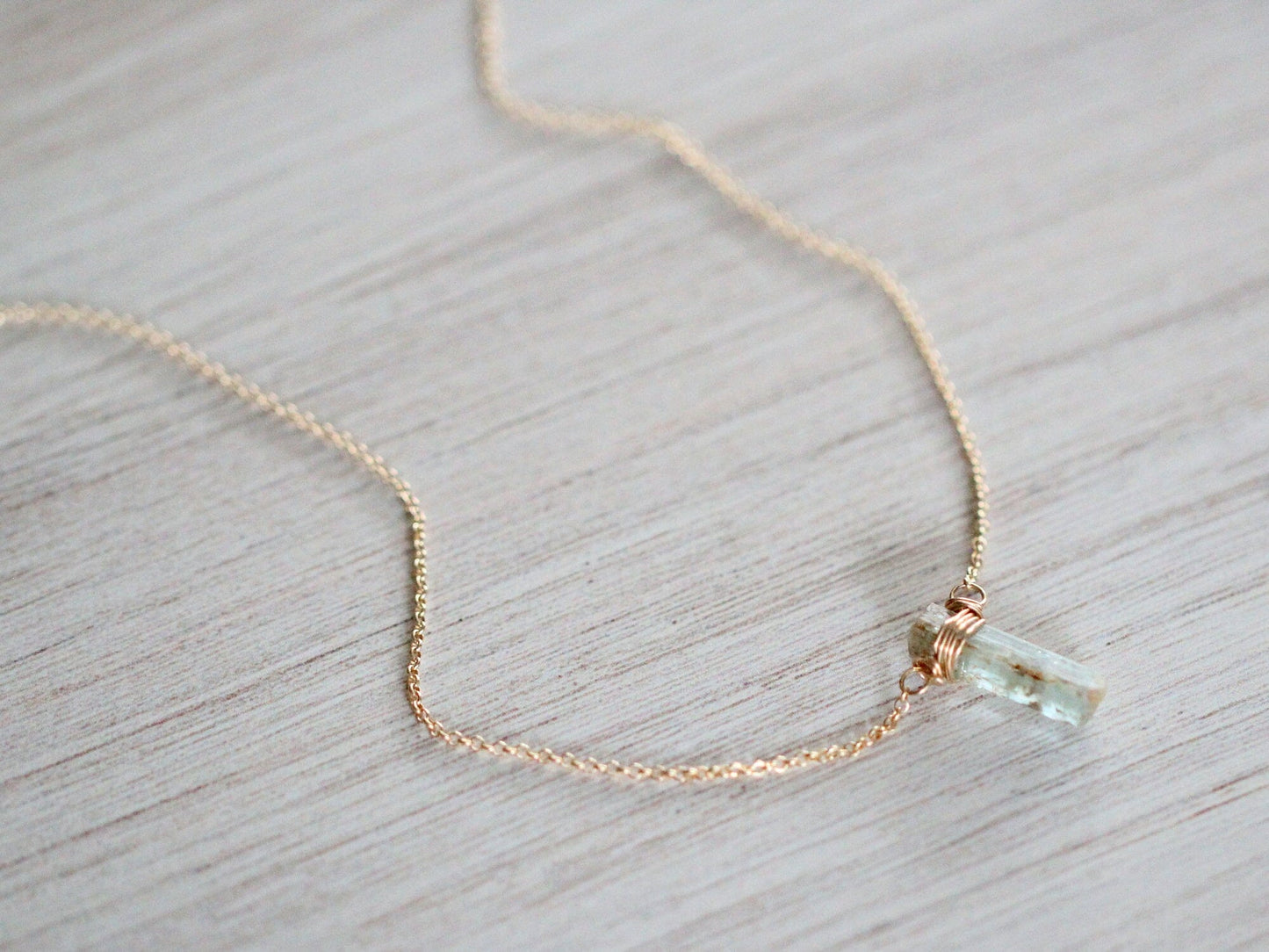 Raw Aquamarine Caged Necklace | Natural Gemstone Pendant