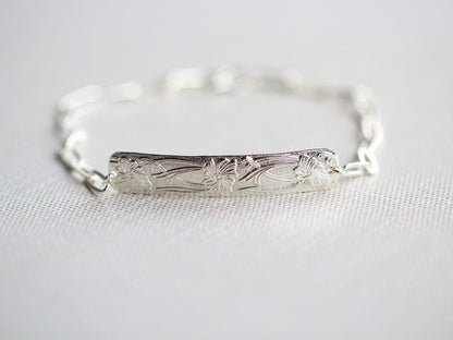 Poppy Bracelet | Etched Floral Stacking Bracelet