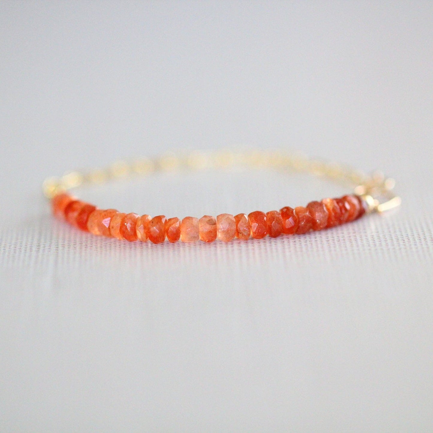 Cara Beaded Bracelet - Sunstone | Faceted Gemstone Bracelet
