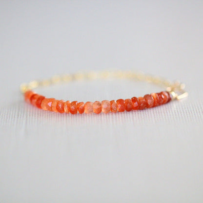 Cara Beaded Bracelet - Sunstone | Faceted Gemstone Bracelet