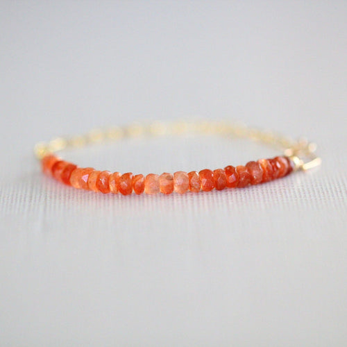 Cara Beaded Bracelet - Sunstone | Faceted Gemstone Bracelet