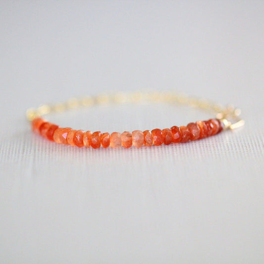 Cara Beaded Bracelet - Sunstone | Faceted Gemstone Bracelet