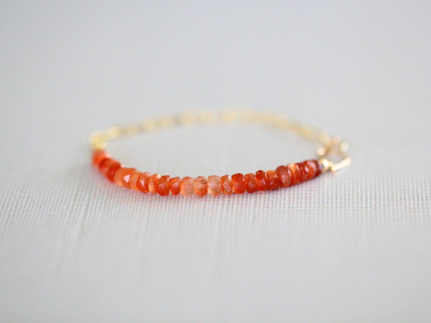 Cara Beaded Bracelet - Sunstone | Faceted Gemstone Bracelet