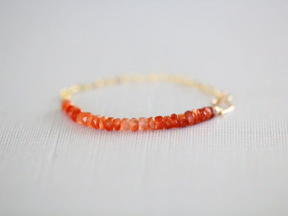 Cara Beaded Bracelet - Sunstone | Faceted Gemstone Bracelet