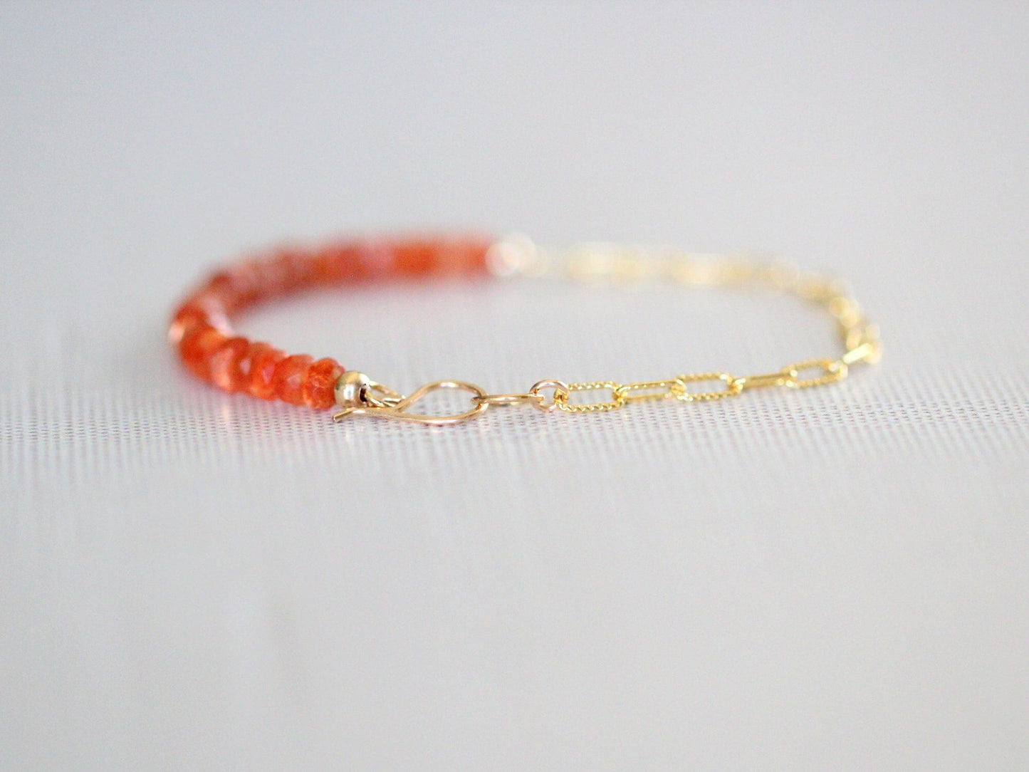 Cara Beaded Bracelet - Sunstone | Faceted Gemstone Bracelet