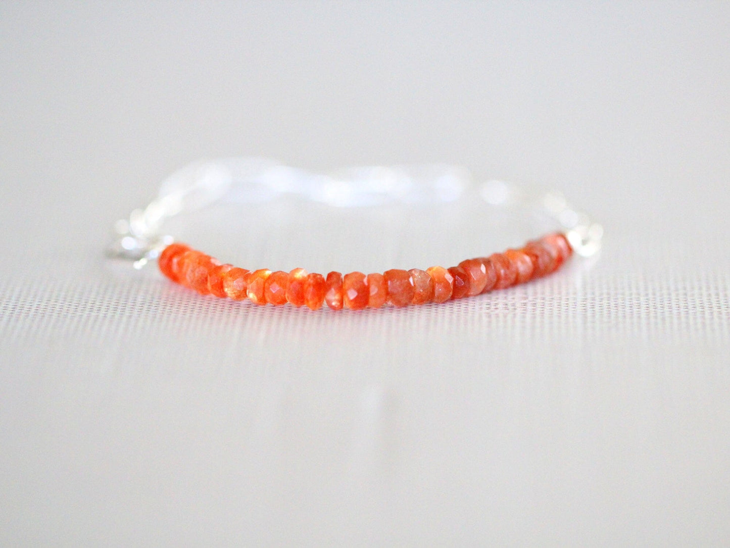 Cara Beaded Bracelet - Sunstone | Faceted Gemstone Bracelet
