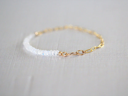 Cara Beaded Bracelet - Moonstone | Faceted Gemstone Bracelet