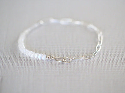 Cara Beaded Bracelet - Moonstone | Faceted Gemstone Bracelet