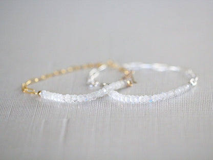 Cara Beaded Bracelet - Moonstone | Faceted Gemstone Bracelet