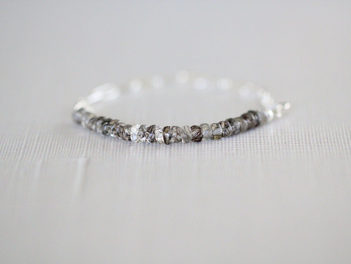 Cara Beaded Bracelet - Rutilated Quartz | Faceted Gemstone Bracelet