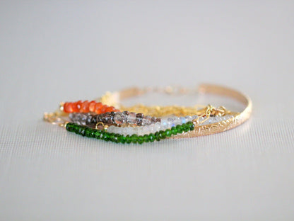 Cara Beaded Bracelet - Rutilated Quartz | Faceted Gemstone Bracelet