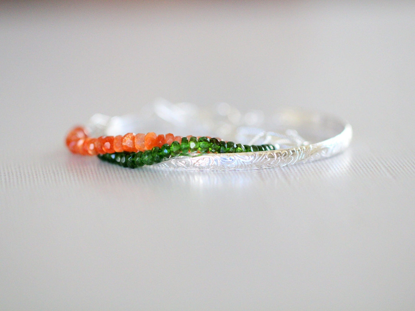 Cara Beaded Bracelet - Sunstone | Faceted Gemstone Bracelet