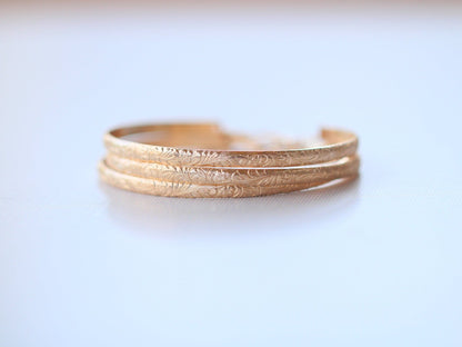 Blossom Floral Bangle | Engraved Floral Bracelet