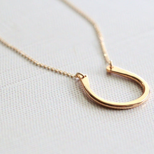 Cannon Horseshoe Necklace | Minimalist Horseshoe Pendant