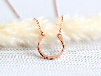 Cannon Horseshoe Necklace | Minimalist Horseshoe Pendant