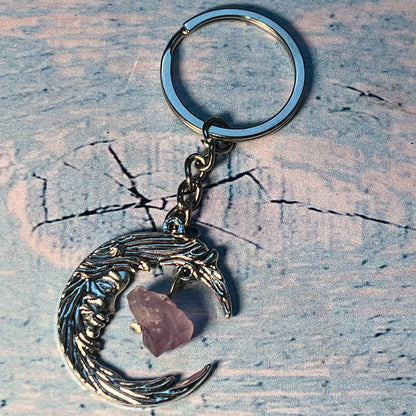 Moon & Crystal Keychain - Spirit Nest