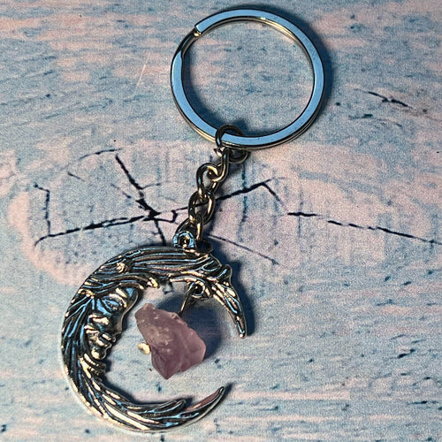 Moon & Crystal Keychain - Spirit Nest