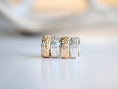Poppy Cigar Band | Etched Floral Statement Ring